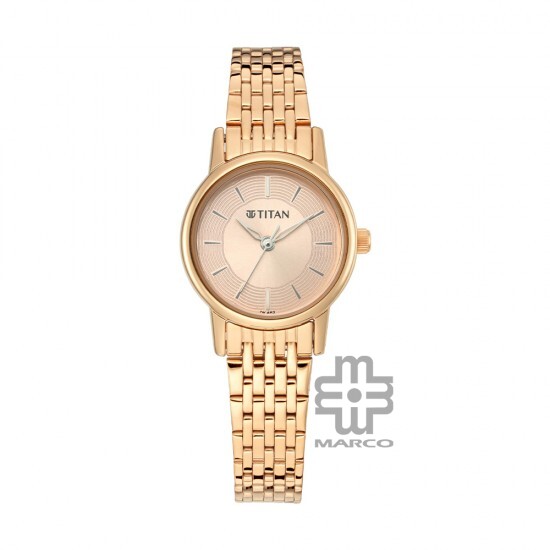 Titan Quartz 2593WM02 Rose Gold Dial Metal Strap Quartz Women's Watch