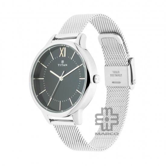Titan Workwear NS2617SM01 Black Dial Stainless Steel Mesh Strap Quartz Women's Watch