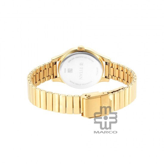 Titan Karishma 2679YM01 Beige Dial Golden Stainless Steel Strap Quartz Women's Watch