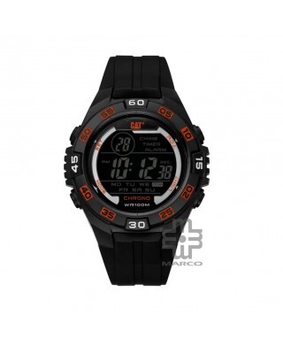 Caterpillar DIGIMAX OC-167-21-142 DIGITAL BLACK ORANGE DIAL BLACK PU STRAP MEN WATCH