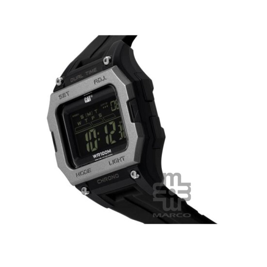 Caterpillar DIGI SQUARED OF-147-21-142 Black Grey Digits Dial Black Rubber Strap Digital Men Watch
