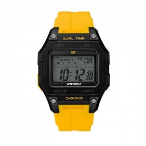 CAT DIGI SQUARED OF-147-27-247 YELLOW RUBBER STRAP MEN WATCH