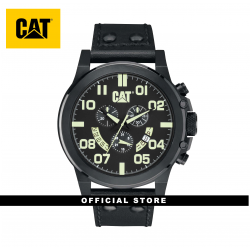 CAT CHICAGO CHRONO PS-163-35-134 BLACK LEATHER STRAP MEN WATCH