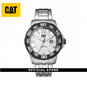 CAT DRIVE DATE PW-141-11-222 SILVER STAINLESS STEEL STRAP MEN WATCH