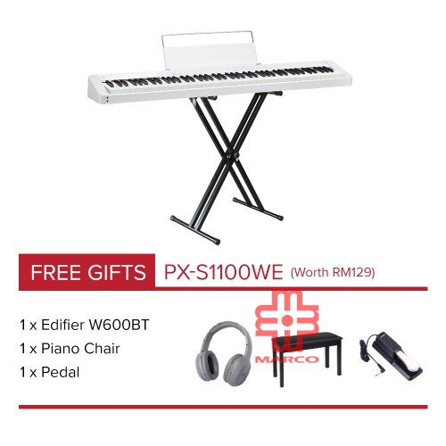 CASIO Privia Digital Piano PX-S1100WE White (ProPortable Package)