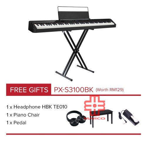 CASIO Privia Digital Piano PX-S3100BK Black (ProPortable Package)