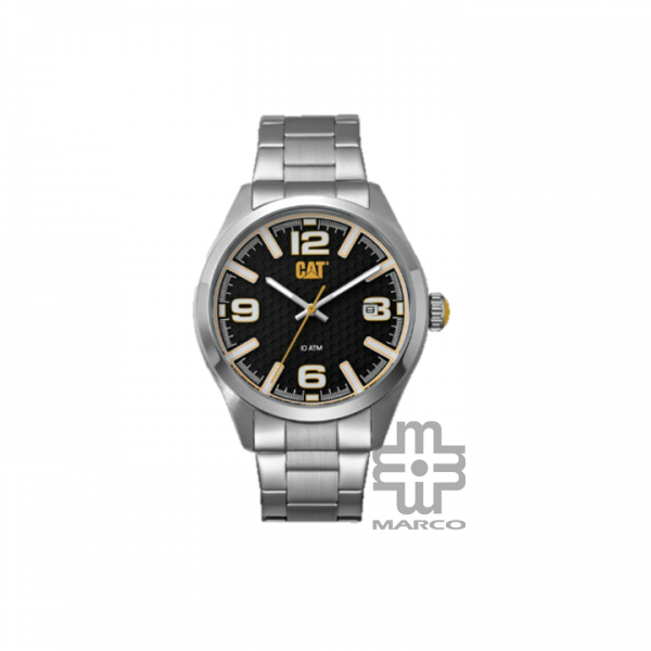 Caterpillar H-Dial QA-141-11-132 Black Yellow Stainless Steel Analog Watch | 100M | 44MM | 2Y Warranty