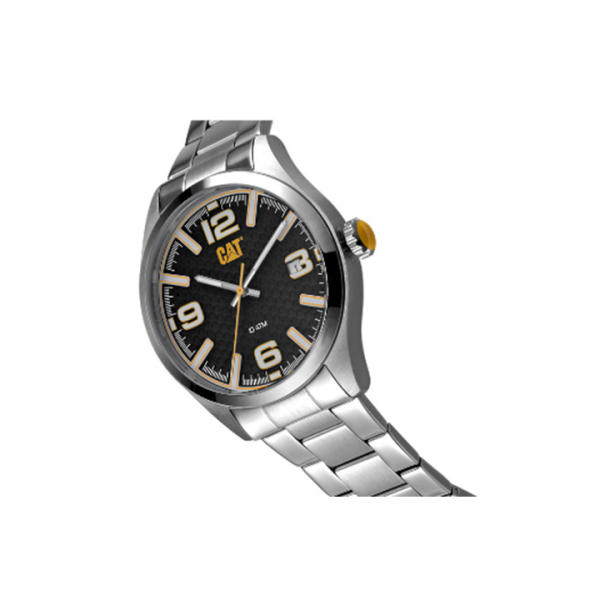 Caterpillar H-Dial QA-141-11-132 Black Yellow Stainless Steel Analog Watch | 100M | 44MM | 2Y Warranty