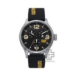 Caterpillar DIAM Chrono QB-143-27-137 | Black Silicone l | Analog Watch | 10 ATM | 44MM | 2Y Warranty