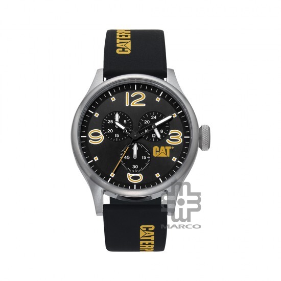 Caterpillar DIAM Chrono QB-143-27-137 | Black Silicone l | Analog Watch | 10 ATM | 44MM | 2Y Warranty