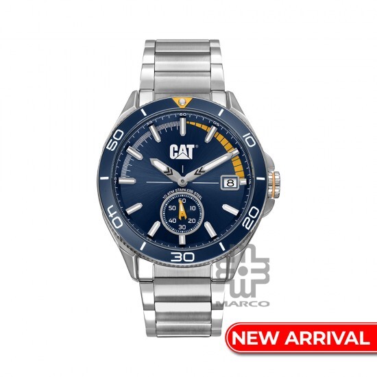CAT DOME QD-141-11-621 Silver Stainless Steel Analog Watch | 10 ATM | 43MM | 2Y Warranty