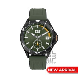 CAT DOME QD-151-20-120 Green & Black Silicone Band Analog Watch | 10 ATM | 43MM | 2Y Warranty