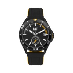 CAT DOME QD-161-21-127 Black Silicone Band Analog Watch | 10 ATM | 43MM | 2Y Warranty
