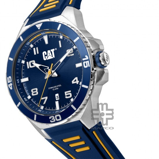 Caterpillar SPORTIF III QF-141-26-632 | Blue & Yellow | Silicone Strap | 44MM | 2Y Warranty