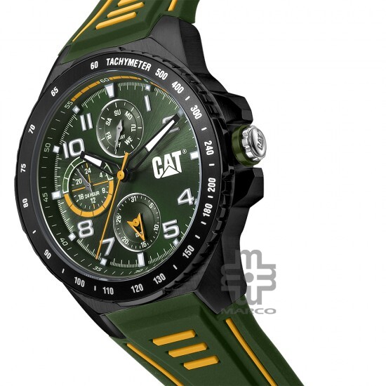 Caterpillar SPORTIF III Multi QF-159-23-331 | Green | Silicone Strap | 44MM | 2Y Warranty