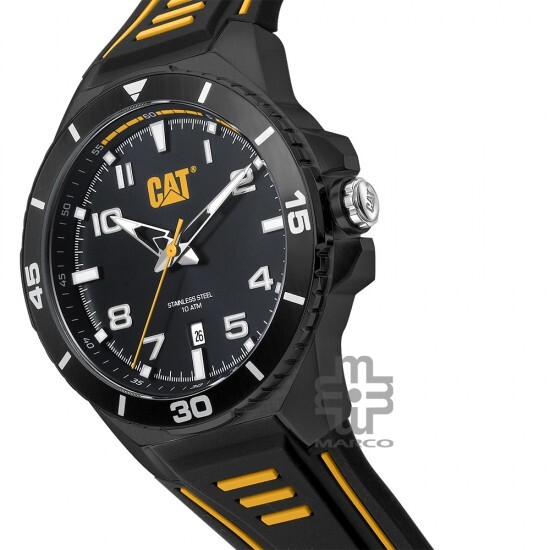 Caterpillar SPORTIF III QF-161-21-131 | Black & Yellow | Silicone Strap | 44MM | 2Y Warranty