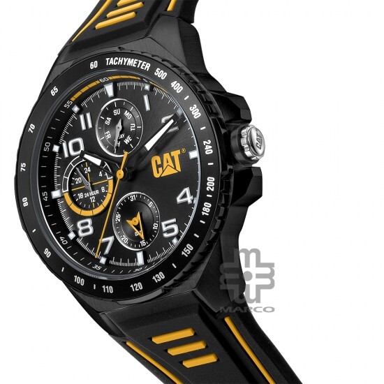 Caterpillar SPORTIF III Multi QF-169-21-137 | Black | Silicone Strap | 44MM | 2Y Warranty