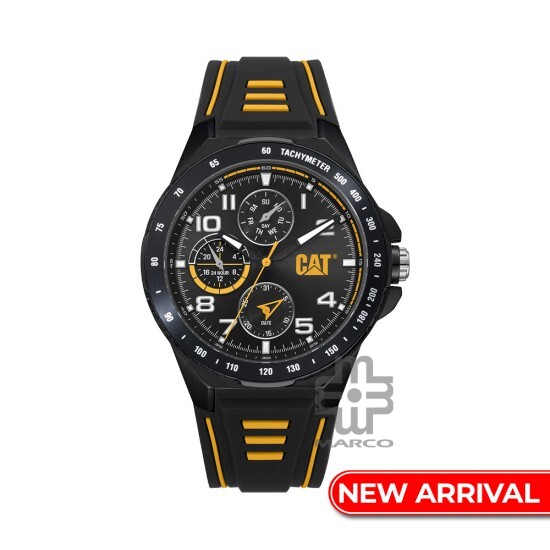 Caterpillar SPORTIF III Multi QF-169-21-137 | Black | Silicone Strap | 44MM | 2Y Warranty
