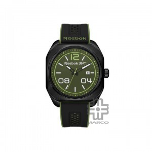 Reebok Brevity RV-BRE-G3-SBIB-GW Black and Green Men Watch | Analog Dial | 45MM | 10 ATM | Silicone with SS Buckle