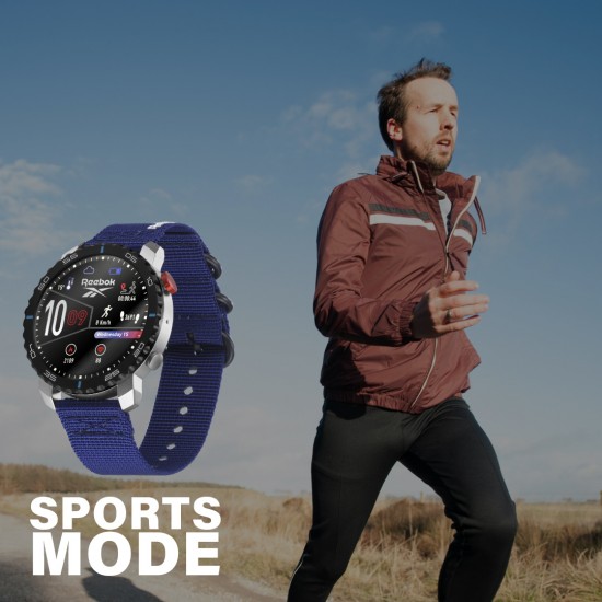 Reebok Champ | Unisex Smartwatch | RV-CMF-G0-A1NN-BB | Batik Blue | AMOLED Display | 44MM