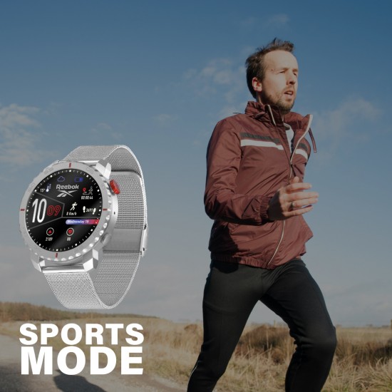 Reebok Champ | Unisex Smartwatch | RV-CMF-G0-A1S1-BB | Sliver | AMOLED Display | 44MM