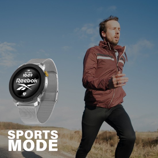 Reebok Champ | Unisex Smartwatch | RV-CMU-G0-A1S1-BB | Sliver | AMOLED Display | 44MM