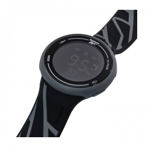 REEBOK Elements Ignite RV-ELI-G9-PBIB-BB Black Grey Dial Black Grey Silicone Watch Strap Digital Unisex Watch