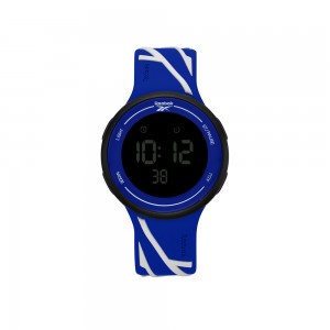 REEBOK Elements Ignite RV-ELI-G9-PBIN-BN Black Grey Dial Blue and White Silicone Watch Strap Digital Men Watch