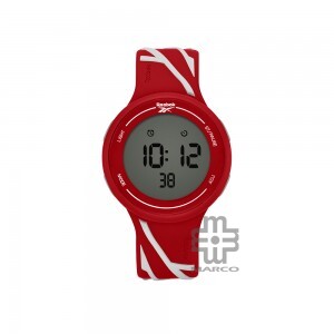 REEBOK Elements Ignite RV-ELI-U9-PRIR-WR Black Grey Dial Red White Silicone Watch Strap Digital Unisex Watch