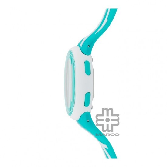 REEBOK Elements Ignite RV-ELI-U9-PWIT-WT Black Grey Dial White and Teal Silicone Watch Strap Digital Unisex Watch
