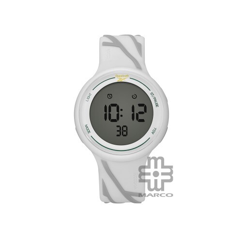 REEBOK Elements Ignite RV-ELI-U9-PWIW-WW Black Grey Dial Classic White Silicone Watch Strap Digital Unisex Watch