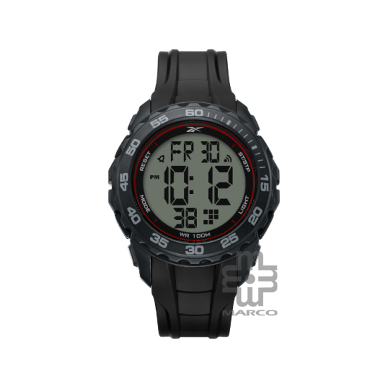 Reebok FRONT RV-FRO-G9-PBPB-WR | Warrior Black | Men Digital Watch | 46MM | 10 ATM | 2Y Warranty Reebok FRONT RV-FRO-G9-PBPB-WR | Warrior Black | Men Digital Watch | 46MM | 10 ATM | 2Y Warranty