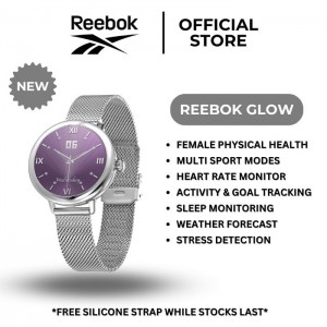 REEBOK Glow | Women Smartwatch | Silver | RV-GLO-L0-A1S1-BB | AMOLED Display 