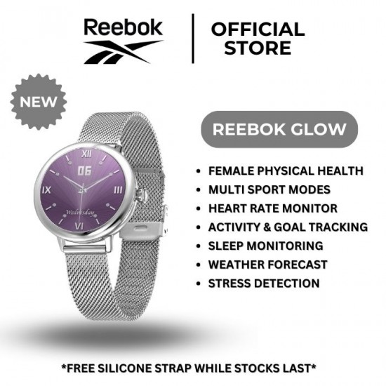 Reebok Glow | Women Smartwatch | Silver | RV-GLO-L0-A1S1-BB | 1.19' AMOLED Display