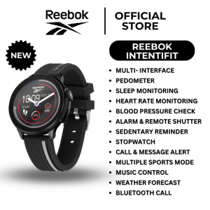 REEBOK Intentifit | Unisex Smartwatch | Warrior Black | RV-ITE-G0-ABIB-BB | TFT Display