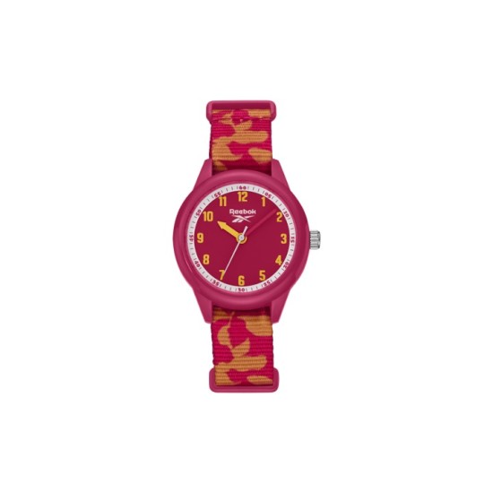 Reebok Little League RV-LIL-K3-PRNR-RY Pink and Orange Kid Watch | Analog Dial | 32MM | 3 ATM | Nylon Strap Reebok Little League RV-LIL-K3-PRNR-RY Pink and Orange Kid Watch | Analog Dial | 32MM | 3 ATM | Nylon Strap