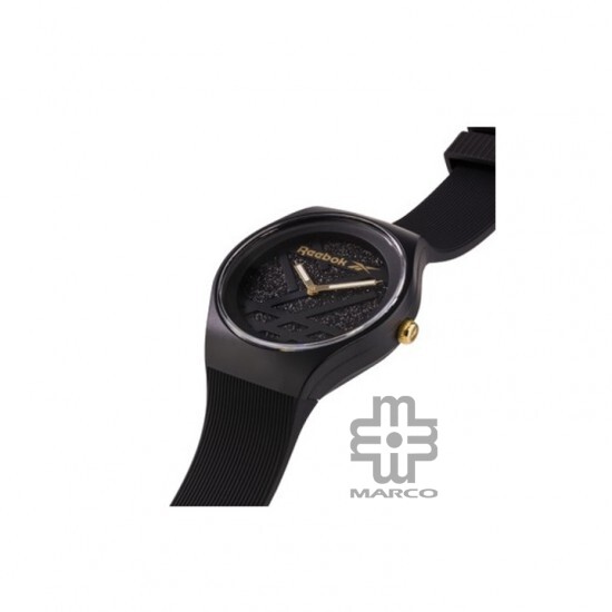 REEBOK SPARKLE RUN 2.0 GLITTER RV-SR2-L1-PBPB-B2 Black Dial Black Rubber with Stainless Steel Buckle Women Watch