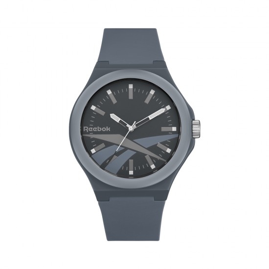 Reebok Run Retro RV-RUN-G2-PSIS-BS Grey Silicone Strap Men Watch