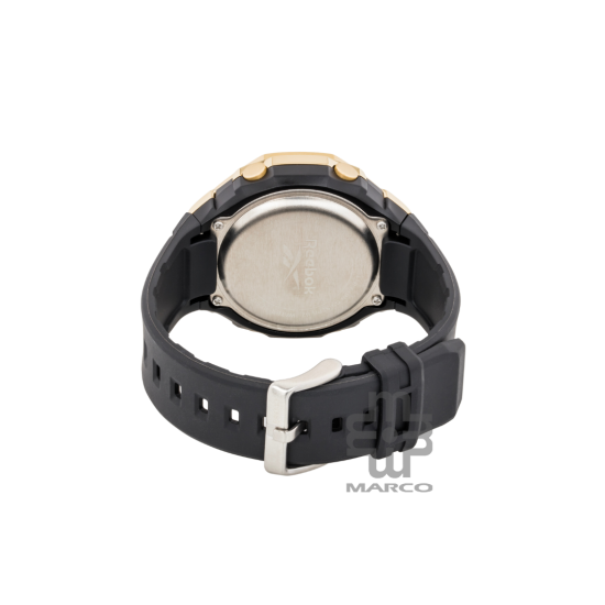 Reebok United RV-UNI-G9-S2PB-B2 Warrior Black Gold PU with SS Buckle Unisex Digital Watch | 44MM | 10ATM | 2Y Warranty Reebok United RV-UNI-G9-S2PB-B2 Warrior Black Gold PU with SS Buckle Unisex Digital Watch | 44MM | 10ATM | 2Y Warranty