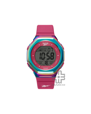 Reebok United RV-UNI-G9-SZPR-WR Steel Rainbow Red PU with SS Buckle Unisex Digital Watch | 44MM | 10ATM | 2Y Warranty