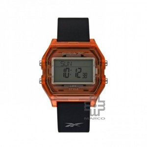 Reebok Nerd RV-VNE-U9-PZIB-BB Transparent Rich Ochre Case Black ABS Silicone Strap Digital Dial Unisex Watch