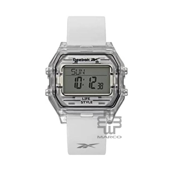 Reebok Nerd RV-VNE-U9-PZIS-WW Transparent Positive Cold Grey ABS Silicone Strap Digital Dial Unisex Watch