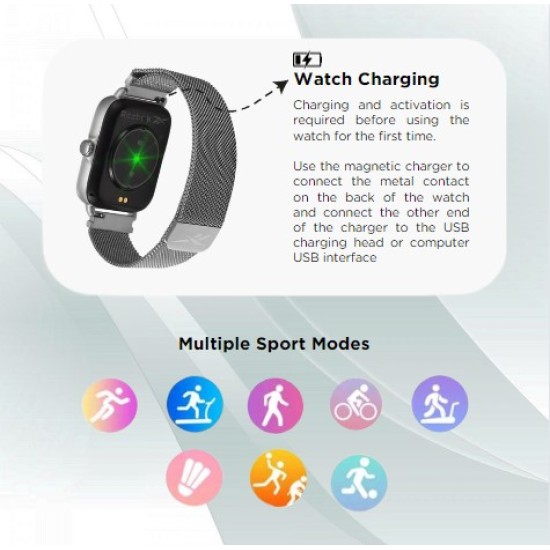 Reebok Relay 2.0 Silver Call Function and Fitness Trackers | Multiple Sports Modes | Unisex Smart Watch Reebok Relay 2.0 Silver Call Function and Fitness Trackers | Multiple Sports Modes | Unisex Smart Watch