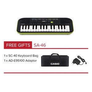 CASIO SA-46 Mini Keyboard 32 Mini Keys [ Free Adaptor + Keyboard Bag]