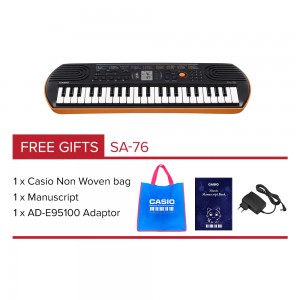 CASIO SA-76 Mini Keyboard 44 Mini Keys [ Free Adaptor + Keyboard Bag]