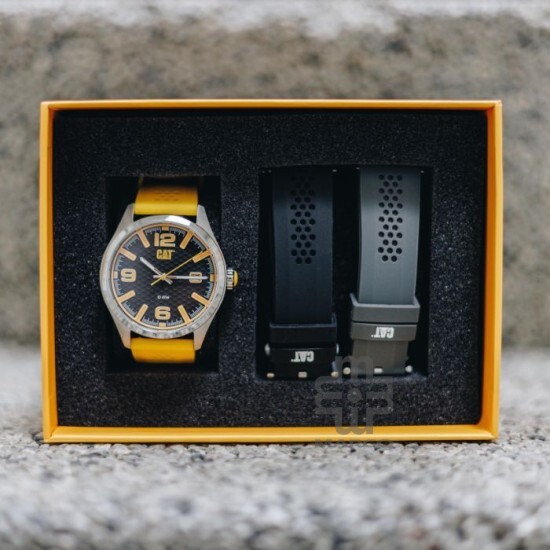 Caterpillar H-Dial SET-QA-137 | Black Yellow Silicone Strap| Analog Watch | FREE 2x strap Caterpillar H-Dial SET-QA-137 | Black Yellow Silicone Strap| Analog Watch | FREE 2x strap