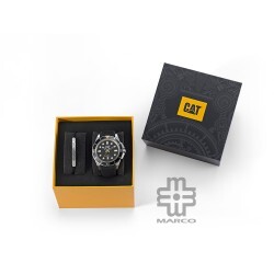 CAT SET-QC-141-21-121 Black Silicone Band Analog Watch | 10 ATM | 44MM | 2Y Warranty