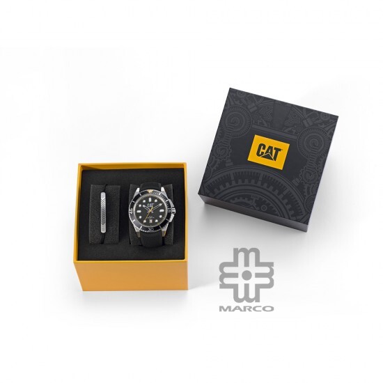 CAT SET-QC-141-21-121 Black Silicone Band Analog Watch | 10 ATM | 44MM | 2Y Warranty