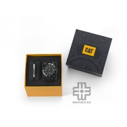 CAT SET-QC-161-21-121 Black Silicone Band Analog Watch | 10 ATM | 44MM | 2Y Warranty