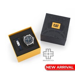 CAT SET-QE-141-26-632 Blue Silicone Band Analog Watch | 10 ATM | 47MM | 2Y Warranty